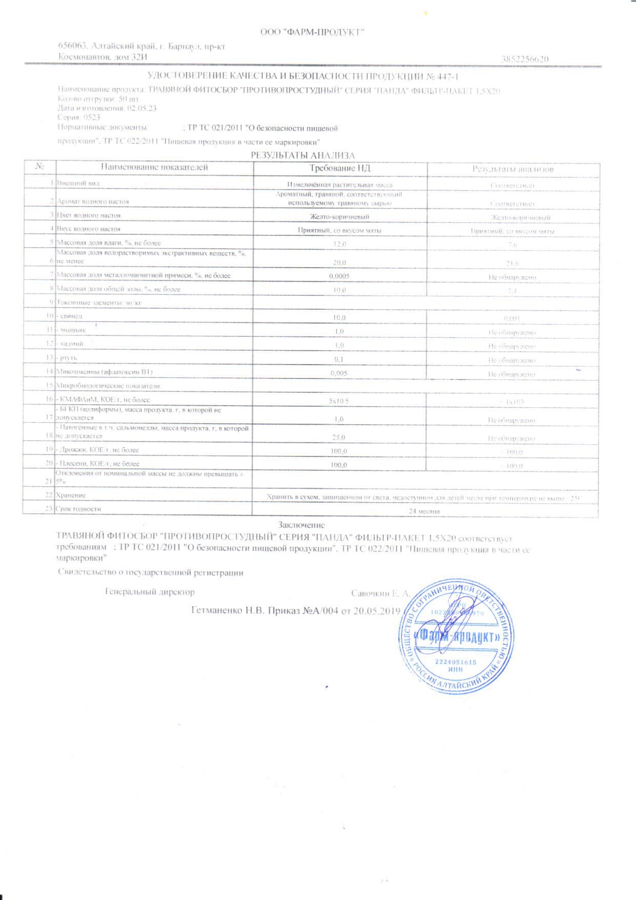 Паспорт №052023